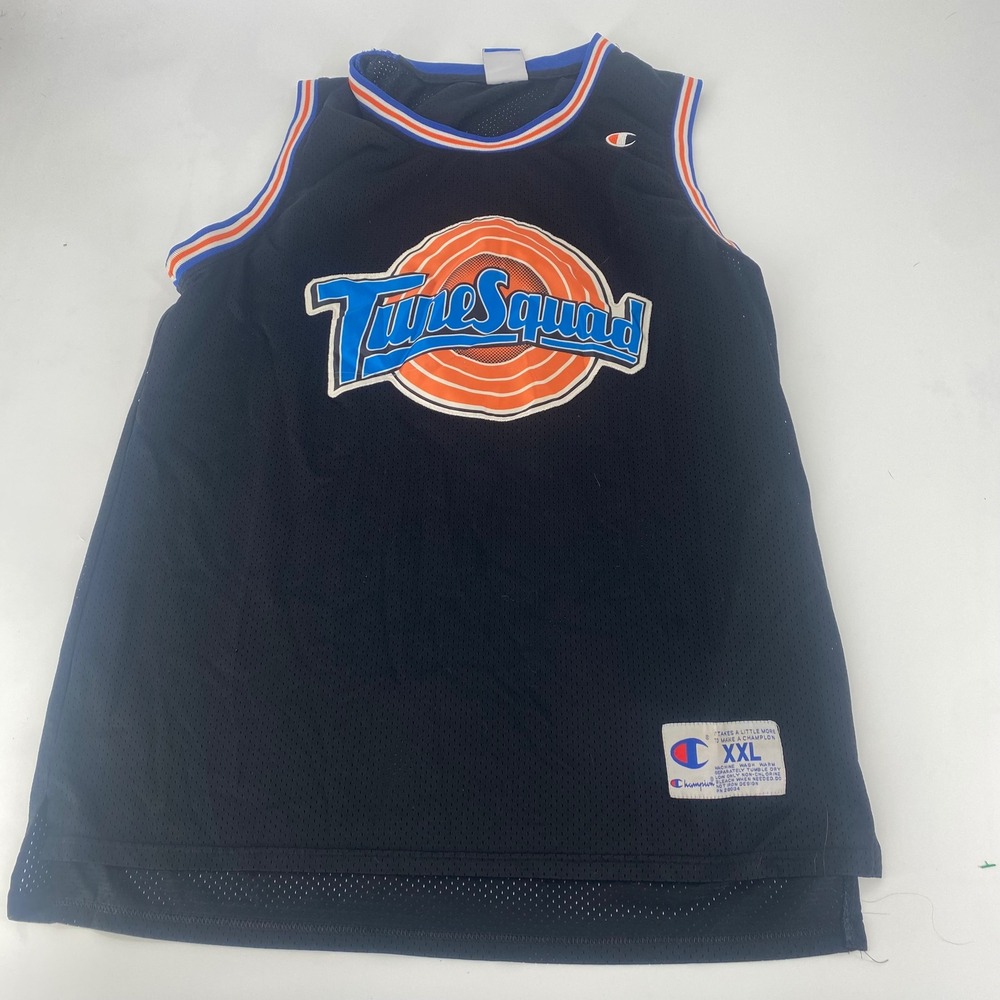 Champion Space Jam Tune Squad Basketball Jersey Black Mesh Mens XXL Vintage